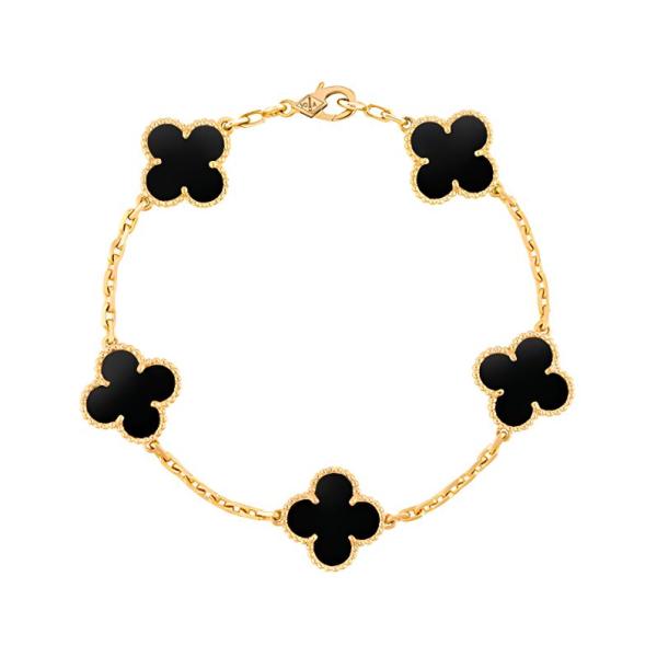 Van Cleef & Arpels 18K Gold Bracelets Women's Black 