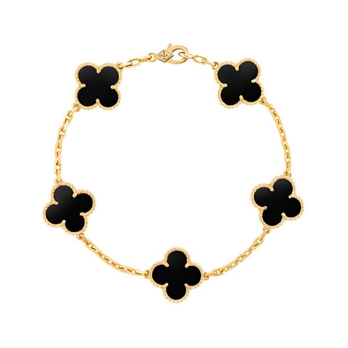 Van Cleef & Arpels 18K Gold Bracelets Women's Black 