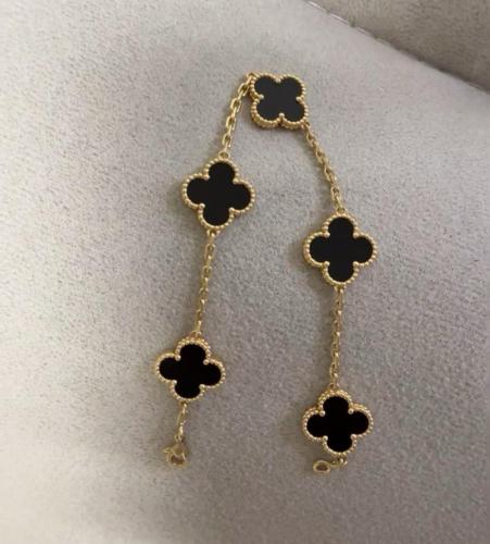 Van Cleef & Arpels 18K Gold Bracelets Women's Black 