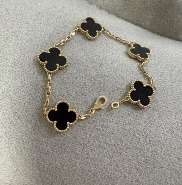 Van Cleef & Arpels 18K Gold Bracelets Women's Black 