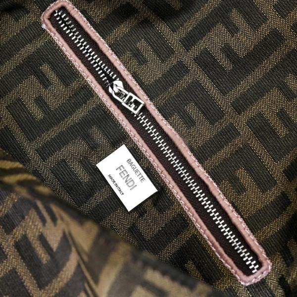 FENDI Baguette Jacquard Fabric Shoulder Bag, Crossbody Bag, Handbag Medium Size Women's Brown 8BR600-AFPM-F1QI1 size 27*6*15 cm