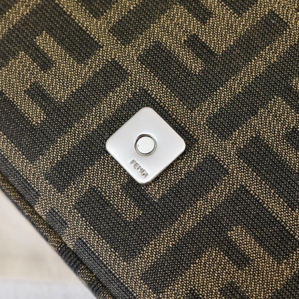 FENDI Baguette Jacquard Fabric Shoulder Bag, Crossbody Bag, Handbag Medium Size Women's Brown 8BR600-AFPM-F1QI1 size 27*6*15 cm