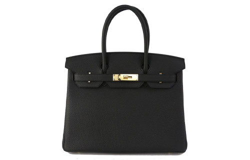 HERMES Birkin Togo Calfskin Birkin Bag Handbag Women's Noir Black H027633CC89 size 30*16*22 cm