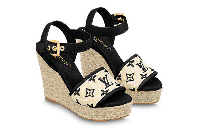 LOUIS VUITTON Starboard Strap Sandals Women's Beige