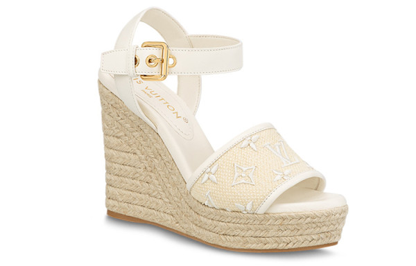 LOUIS VUITTON Starboard One Strap Sandals Women's Beige