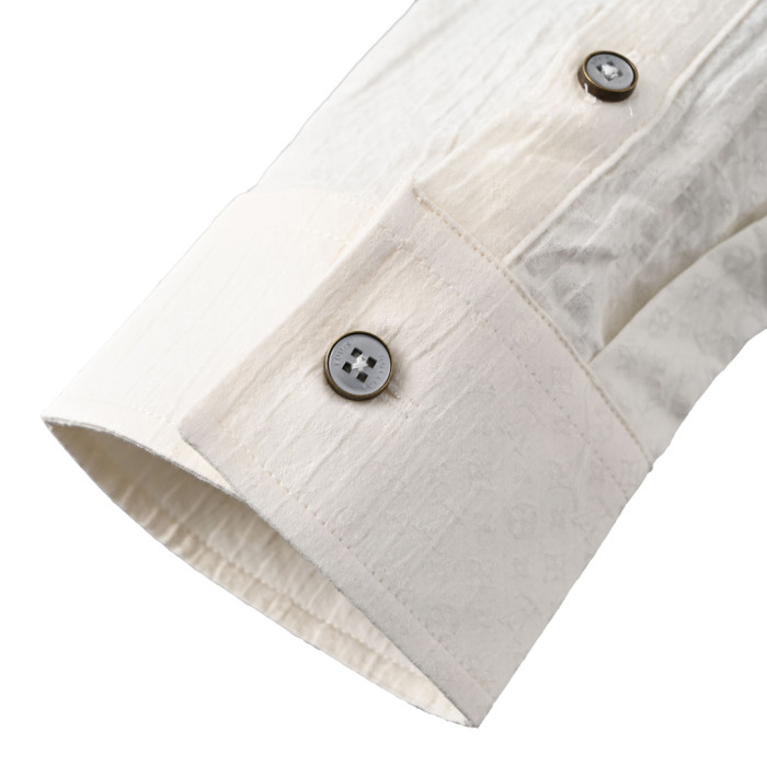 Louis Vuitton Lv Monogram Jacquard Long Sleeved Cotton Shirt