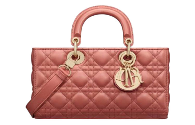 DIOR Lady D Joy Sheepskin Lady Dior Bag, Shoulder Bag, Crossbody Bag, Handbag Medium Size Women's Red M0540ONGE-M48M size 26*5*13.5cm