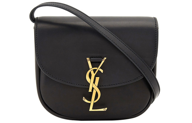 SAINT LAURENT KAIA Smooth Cow Leather Saddle Bag Shoulder Bag Crossbody Bag Small Size Women's Black 619740-BWR0W-1000 size 18.5*5.5*15.5 cm
