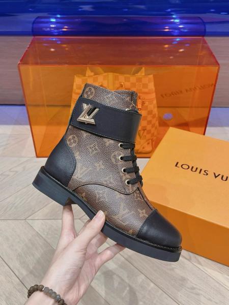 LOUIS VUITTON Wonderland Flat Ranger Boots 'Brown Monogram' Women's
