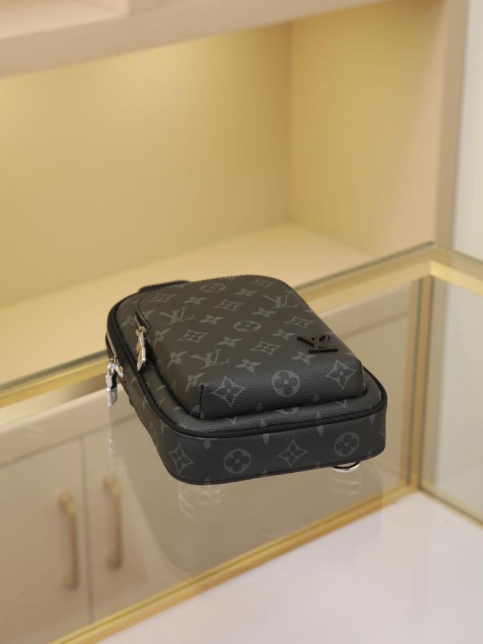 LOUIS VUITTON Men Avenue Shoulder Bag PM Black Pink M47137 size 16*5.7*33 cm