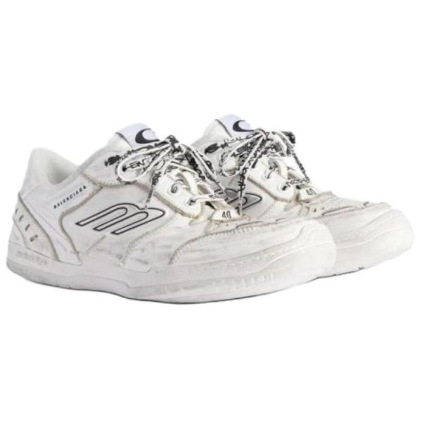 Balenciaga Hamptons Worn Out Low Top Casual Shoes White
