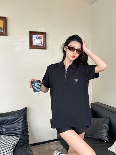 PRADA Re Nylon FW24 Polo Shirt Men's Black