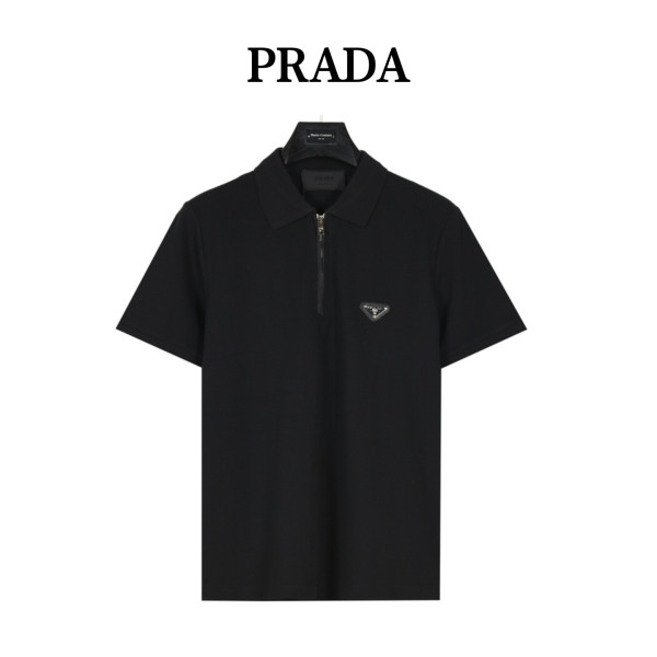 PRADA Re Nylon FW24 Polo Shirt Men's Black