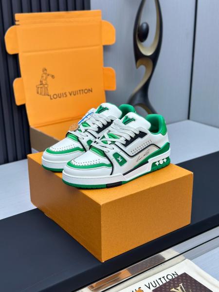 Louis Vuitton LV Trainer White Green