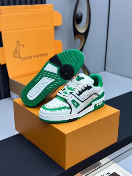 Louis Vuitton LV Trainer White Green