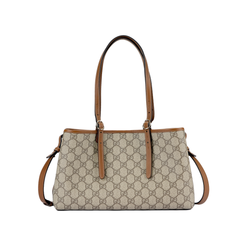 GUCCI Emblem Coated Canvas Small Tote Bag Shopping Bag Crossbody Handbag Women's Brown 815214-FAD6L-9758 size 30*11*18 cm