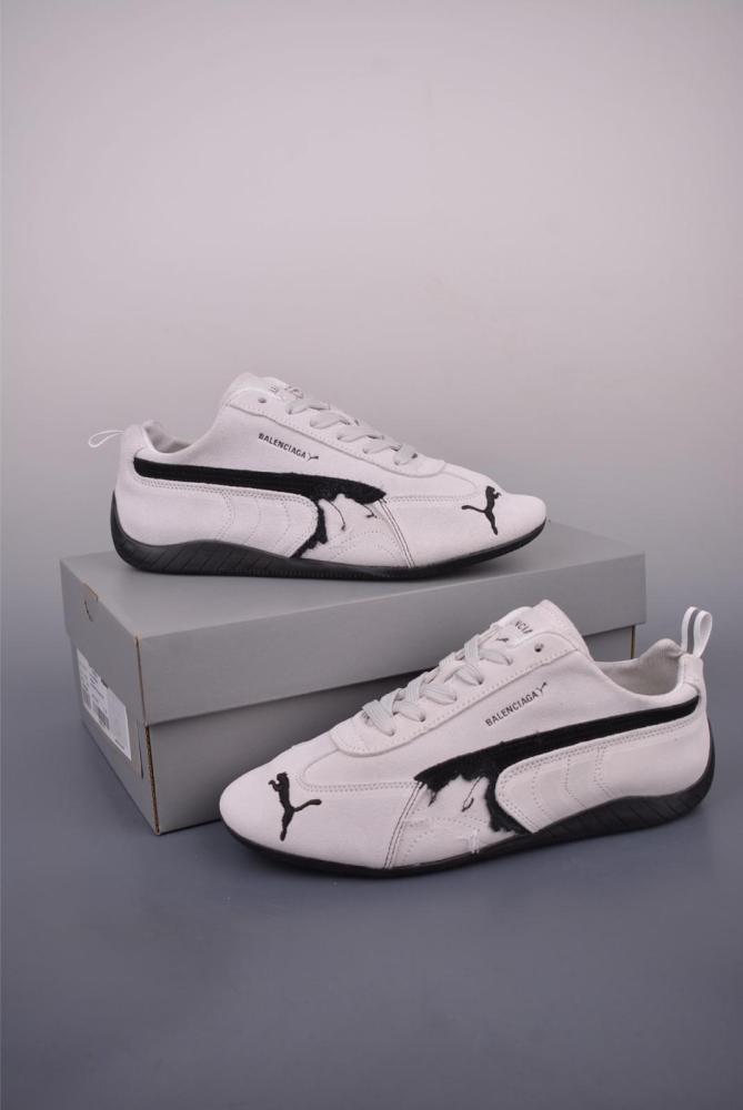 PUMA x Balenciaga Speedcat Collection Thin Sole Shoes Low Top Casual Shoes Unisex White