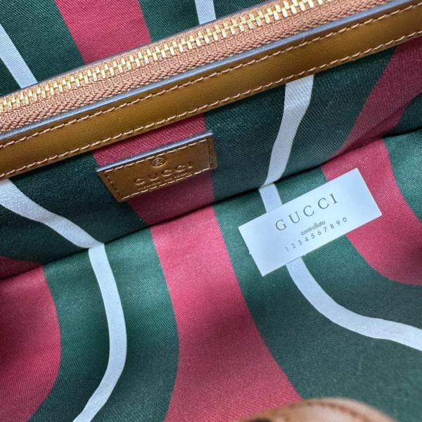 GUCCI Emblem Coated Canvas Small Tote Bag Shopping Bag Crossbody Handbag Women's Brown 815214-FAD6L-9758 size 30*11*18 cm