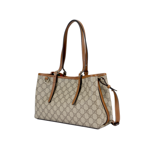 GUCCI Emblem Coated Canvas Small Tote Bag Shopping Bag Crossbody Handbag Women's Brown 815214-FAD6L-9758 size 30*11*18 cm