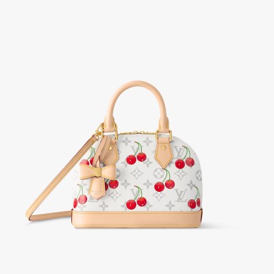Louis Vuitton x Takashi Murakami Cherry Alma BB White Monogram M14234 size 23.5*17.5*11.5 cm