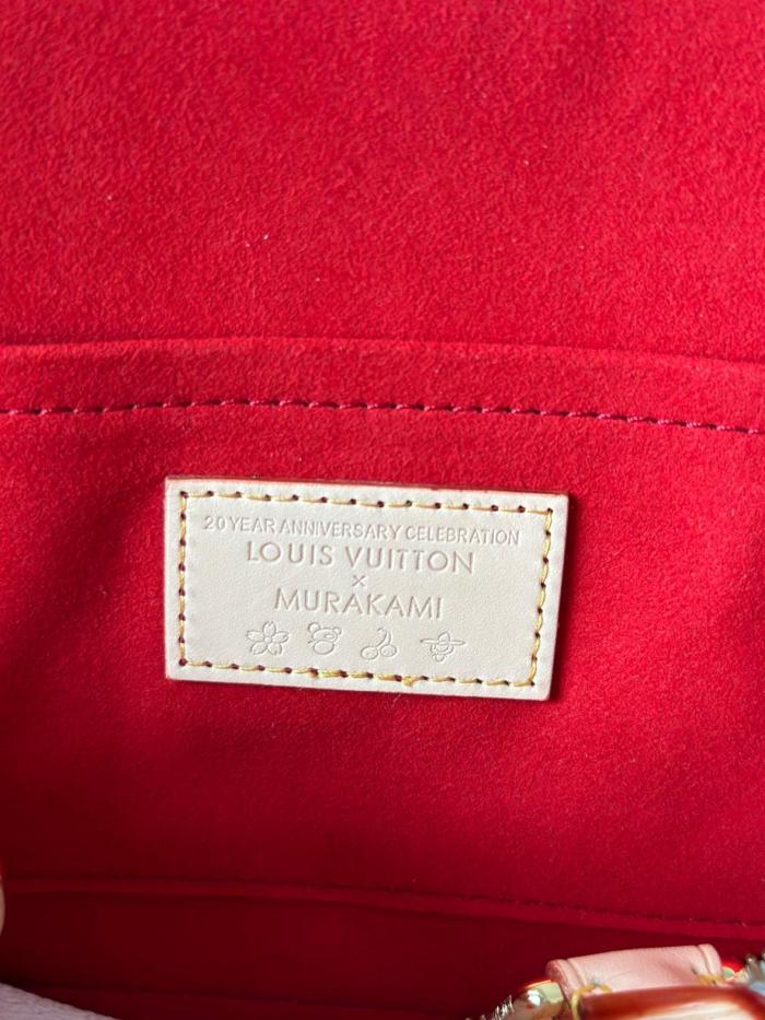 Louis Vuitton x Takashi Murakami Cherry Alma BB White Monogram M14234 size 23.5*17.5*11.5 cm