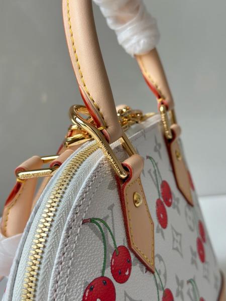 Louis Vuitton x Takashi Murakami Cherry Alma BB White Monogram M14234 size 23.5*17.5*11.5 cm