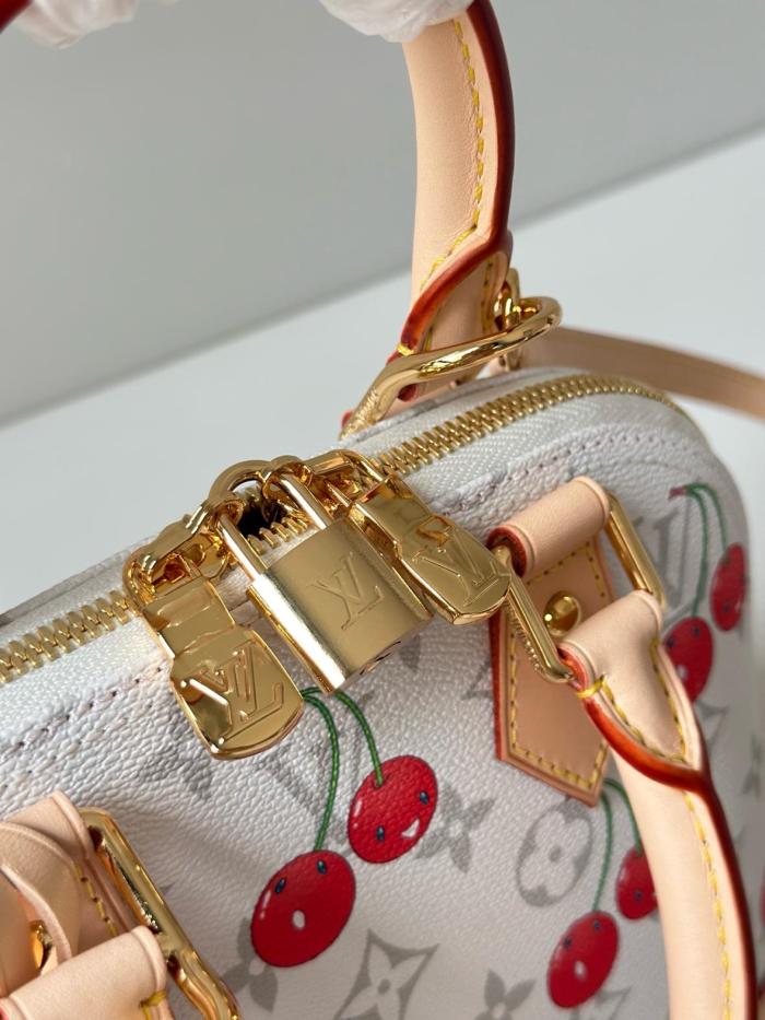 Louis Vuitton x Takashi Murakami Cherry Alma BB White Monogram M14234 size 23.5*17.5*11.5 cm