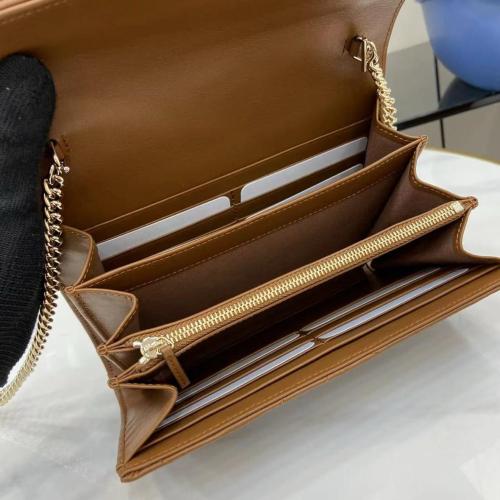 GUCCI GG Marmont Leather Shoulder Bag, Crossbody Bag, Wallet Women's Brown 837745-AAET8-2718 size 19.81*3.81*11.94 cm