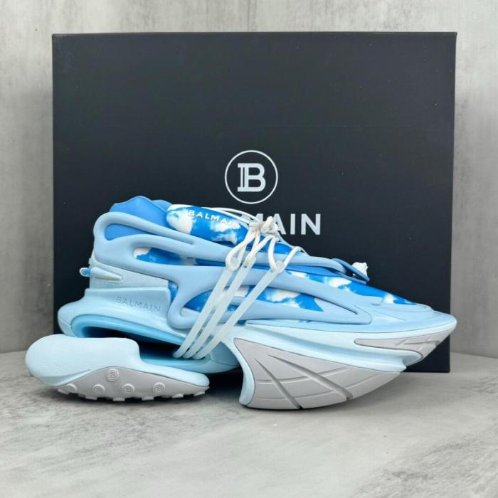 Ant Kai x Balmain Unicorn Pointed Toe Lace-Up Low-Top Men's Casual Shoes Blue