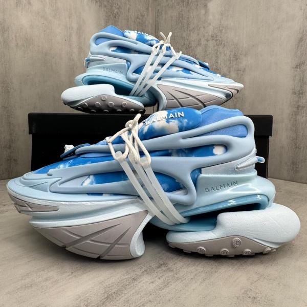 Ant Kai x Balmain Unicorn Pointed Toe Lace-Up Low-Top Men's Casual Shoes Blue