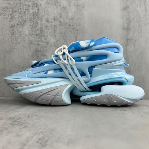 Ant Kai x Balmain Unicorn Pointed Toe Lace-Up Low-Top Men's Casual Shoes Blue