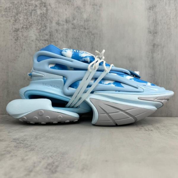 Ant Kai x Balmain Unicorn Pointed Toe Lace-Up Low-Top Men's Casual Shoes Blue