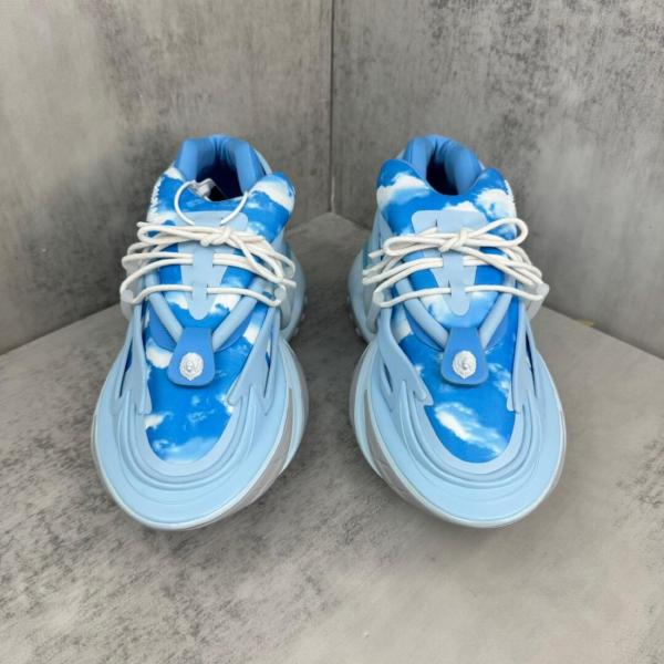 Ant Kai x Balmain Unicorn Pointed Toe Lace-Up Low-Top Men's Casual Shoes Blue