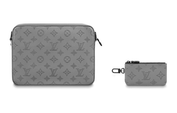 LOUIS VUITTON Duo Messenger Cow Leather Messenger Bag, Shoulder Bag, Crossbody Bag Men's Gray M46104 size 26*5*18.5 cm