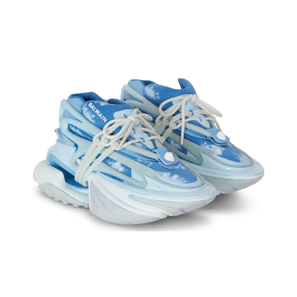 Ant Kai x Balmain Unicorn Pointed Toe Lace-Up Low-Top Men's Casual Shoes Blue