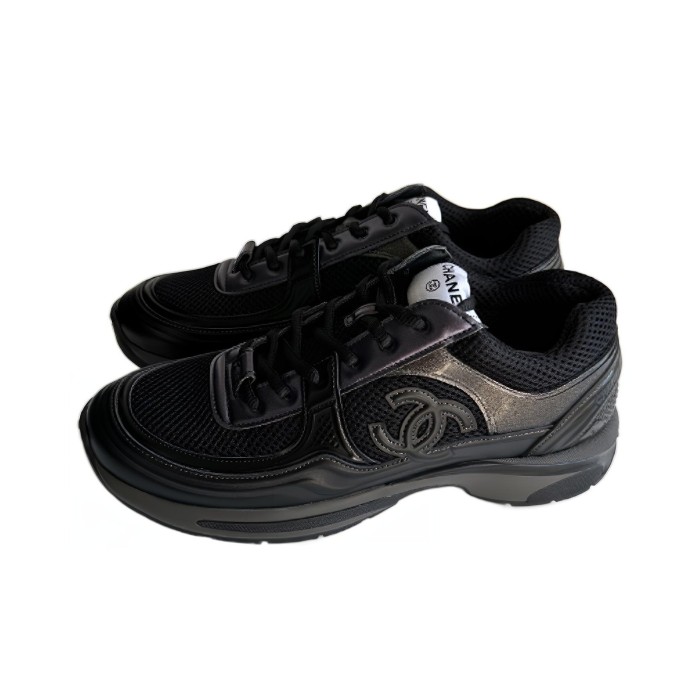 CHANEL Black Horn King Low Top Casual Shoes Black