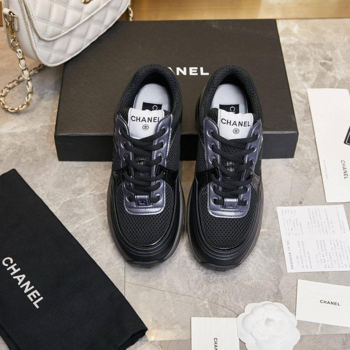 CHANEL Black Horn King Low Top Casual Shoes Black