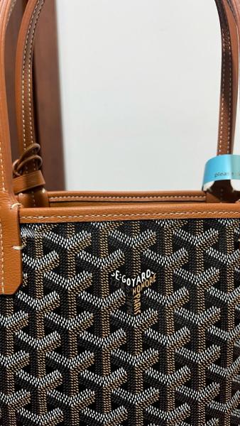 GOYARD Anjou double-sided two-color Y-shaped monogram full-print canvas and cowhide mother-of-pearl tote bag shopping bag shoulder bag handbag mini women's ANJOUSMINCG size 20*10*20cm  