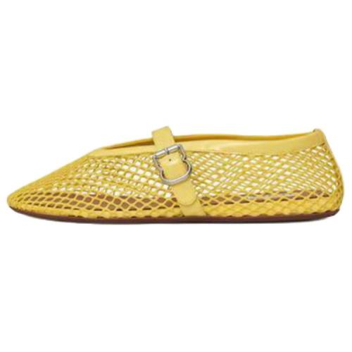 Alaia Flat Mary Jane Shoes Women's Yellow