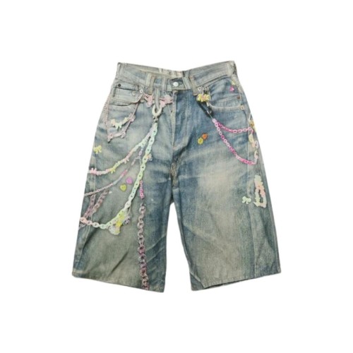 Acne Studios Kawaii Keychains Denim Shorts