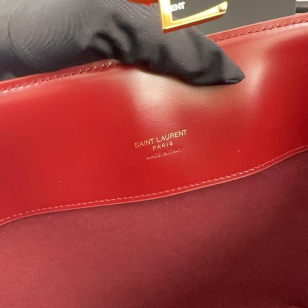 SAINT LAURENT CASSANDRE Cow Leather Bucket Bag, Shoulder Bag, 742828 size 20*25*16CM