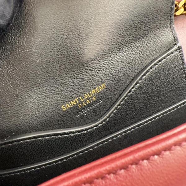 SAINT LAURENT LOULOU Sheepskin Shoulder Bag Trumpets Women's Burgundy 801437-AAEAX-6197 size 24*6*14 cm