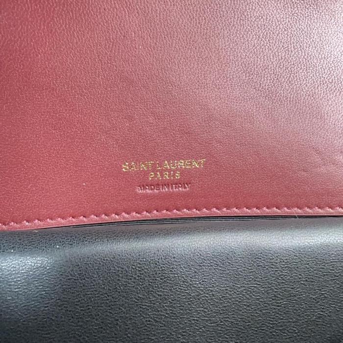 SAINT LAURENT LOULOU Sheepskin Shoulder Bag Trumpets Women's Burgundy 801437-AAEAX-6197 size 24*6*14 cm