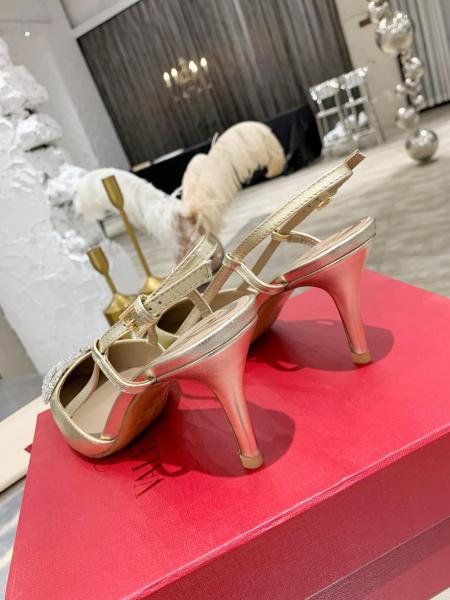 Valentino Vlogo GARAVANI Slim Heel High Heels 8cm Women's Platinum