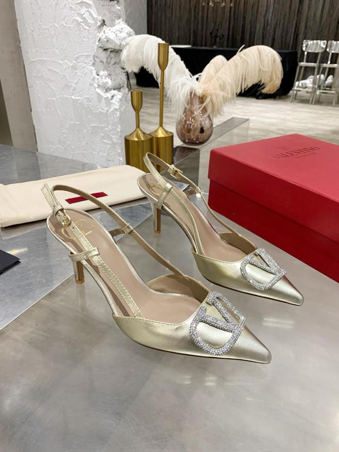 Valentino Vlogo GARAVANI Slim Heel High Heels 8cm Women's Platinum