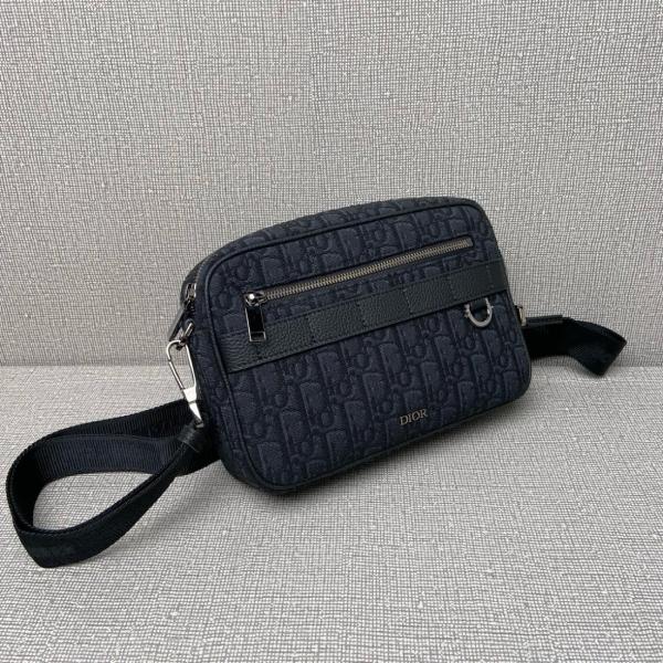 DIOR Leather Crossbody Bag, Shoulder Bag Women's Black 1ESPO298YKY-H03E size 22.5*6*16 cm