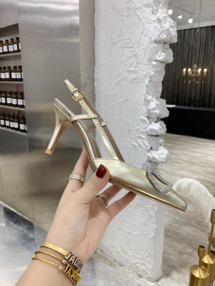 Valentino Vlogo GARAVANI Slim Heel High Heels 8cm Women's Platinum