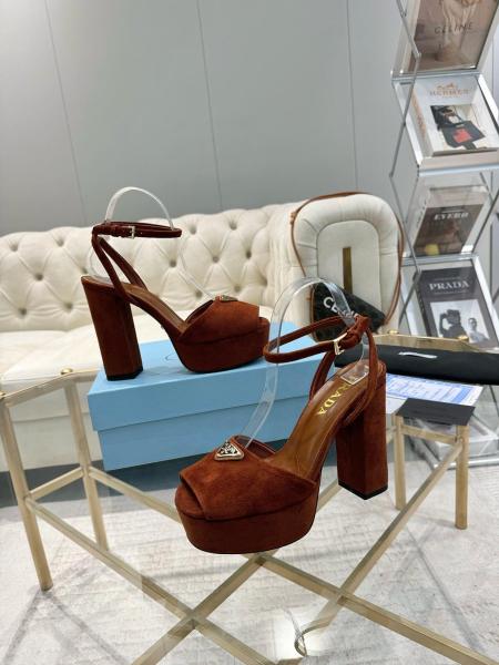 PRADA One Strap Sandals 11.5cm Women's Burgundy