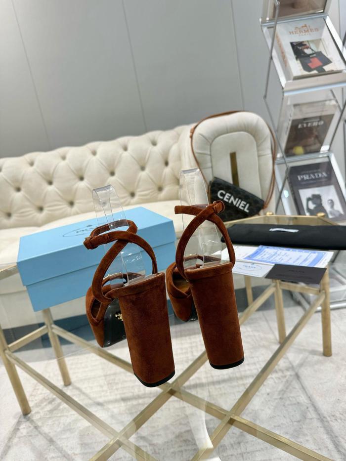 PRADA One Strap Sandals 11.5cm Women's Burgundy