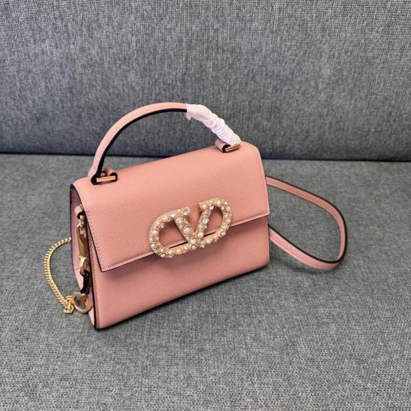 Valentino Cow Leather Handbag Small Women's Cinnamon Pink 7W2B0F53XPWDYF size 22*9*17 cm 